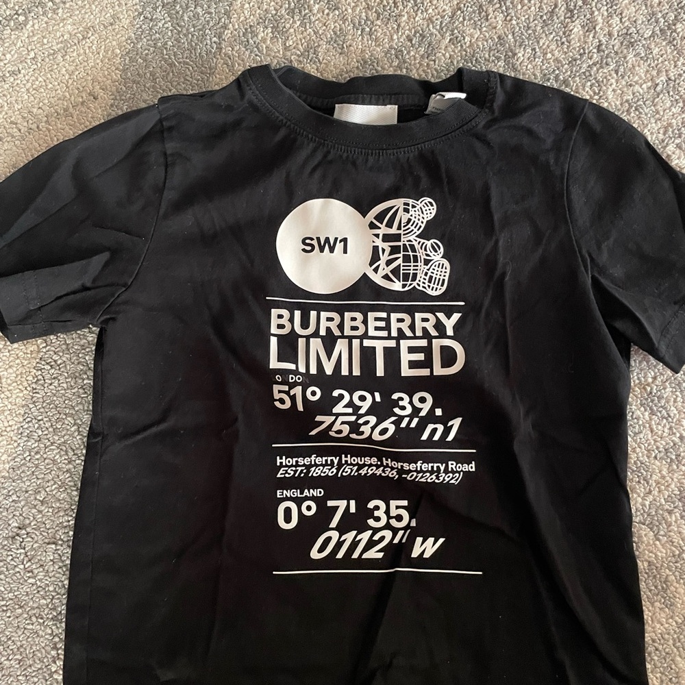 Burberry Kids Black Graphic T-Shirt